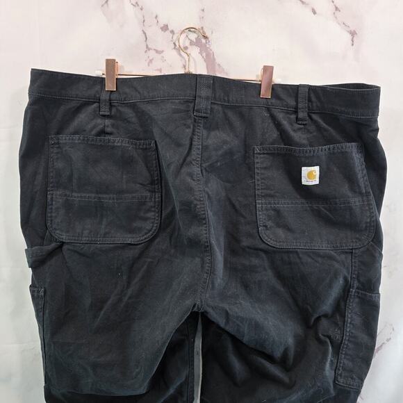 Carhartt Capri Womens 22W Black Loose Fit Stretch Crop Capri Rugged Flex Canvas - Picture 7 of 13